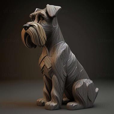 3D model Zwergschnauzer dog (STL)